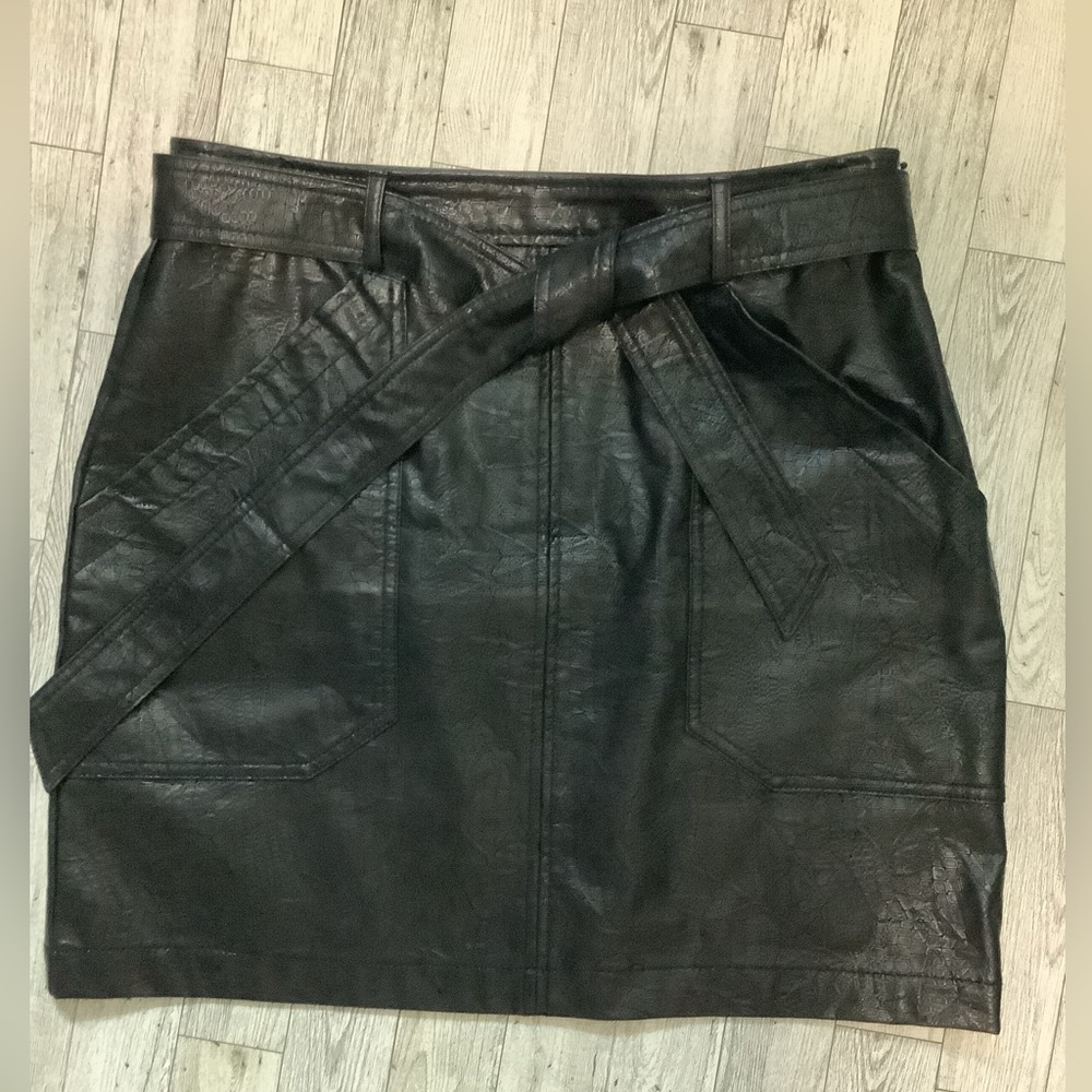Faux leather snakeskin skirt